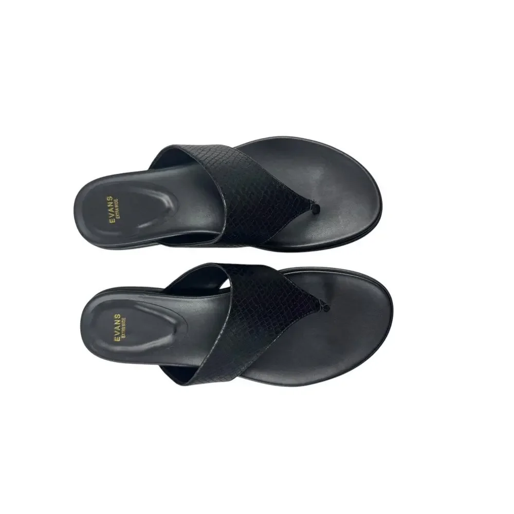 EVANS Women's Sandal‎ Slip ON Dusty, Black, 10 Wide